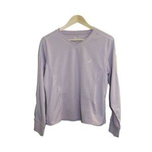 Asics Purple V-neck Long Sleeve Running Shirt